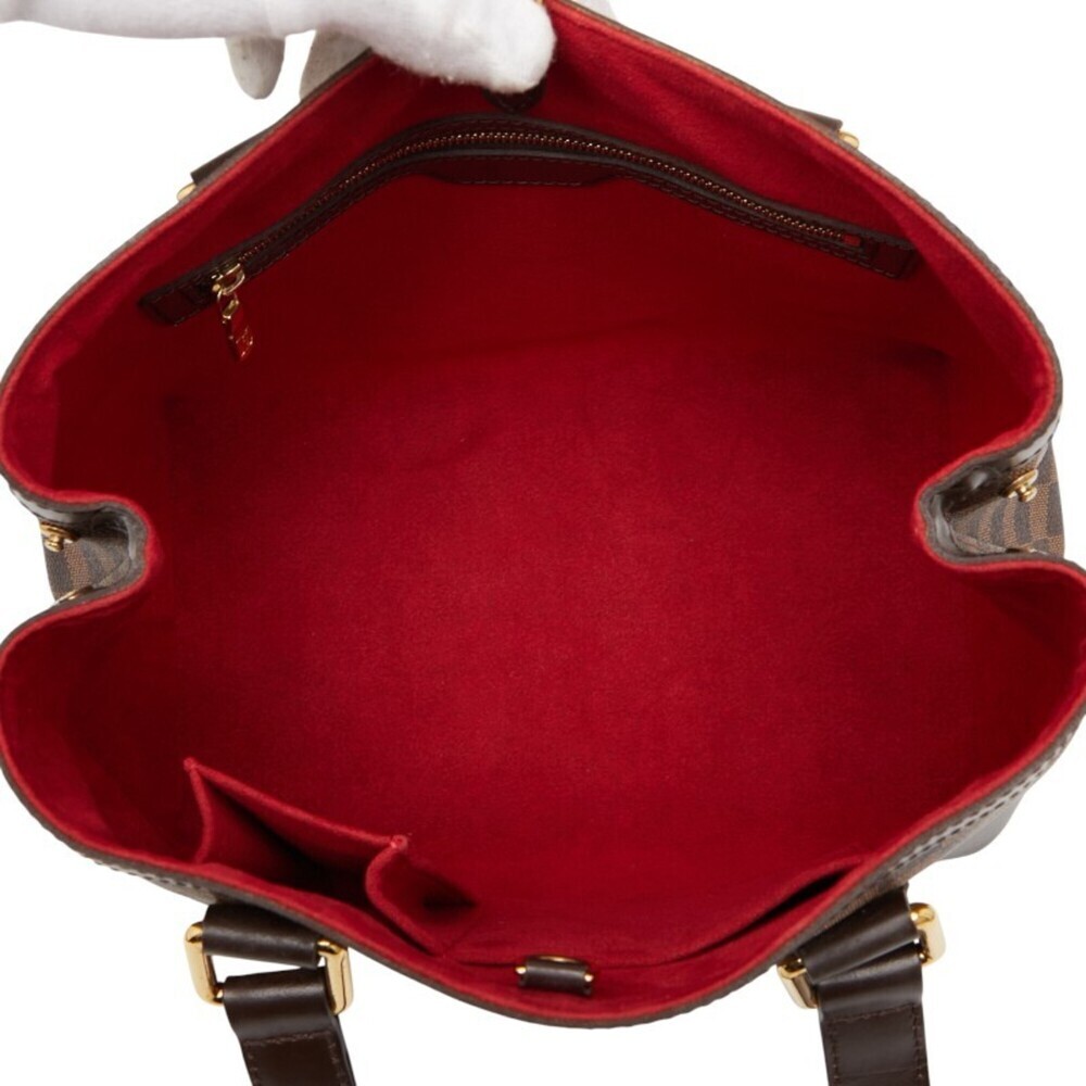 LOUIS VUITTON Brown Damier Leather Tote Bag - Picture 9 of 12